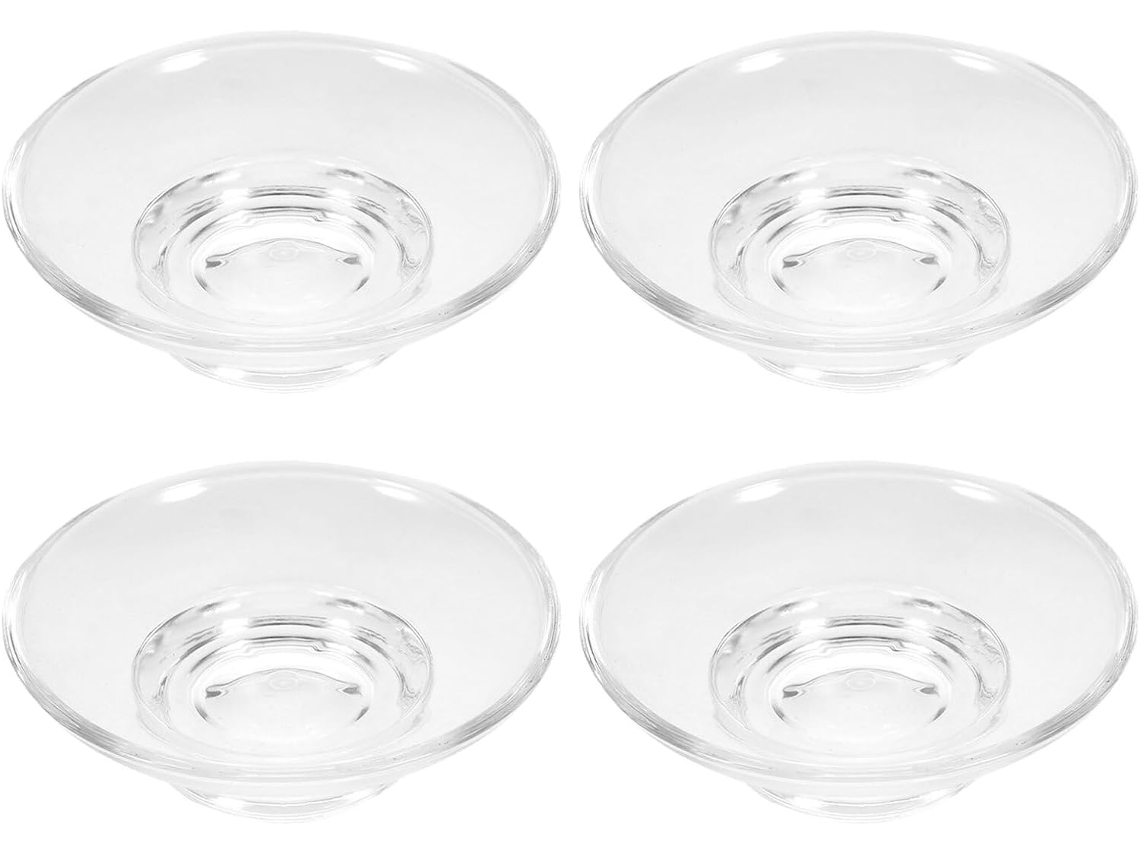 Juego de 4 toallas de baño de cristal transparente.
