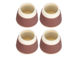 4 Piezas Protectores De Muebles De Silicona Redondos Antideslizantes 3.3x4x4cm Tapones Para Pies De Sillas Y Mesas Café