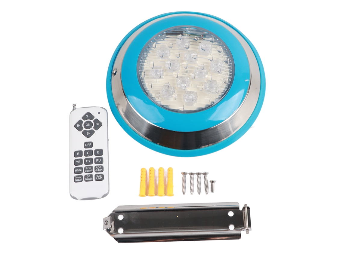 Bj-luz Sumergível Led Para Piscina Rgb 12v 12w 1200lm Com Controle Remoto De 18 Botões