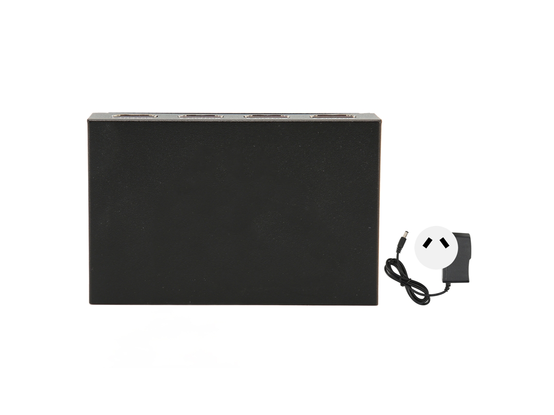 Divisor De Interfaz Multimedia Hd, 1 Entrada, 4 Salidas, 4k/2k, Con Adaptador De Ca Y Enchufe Australiano.