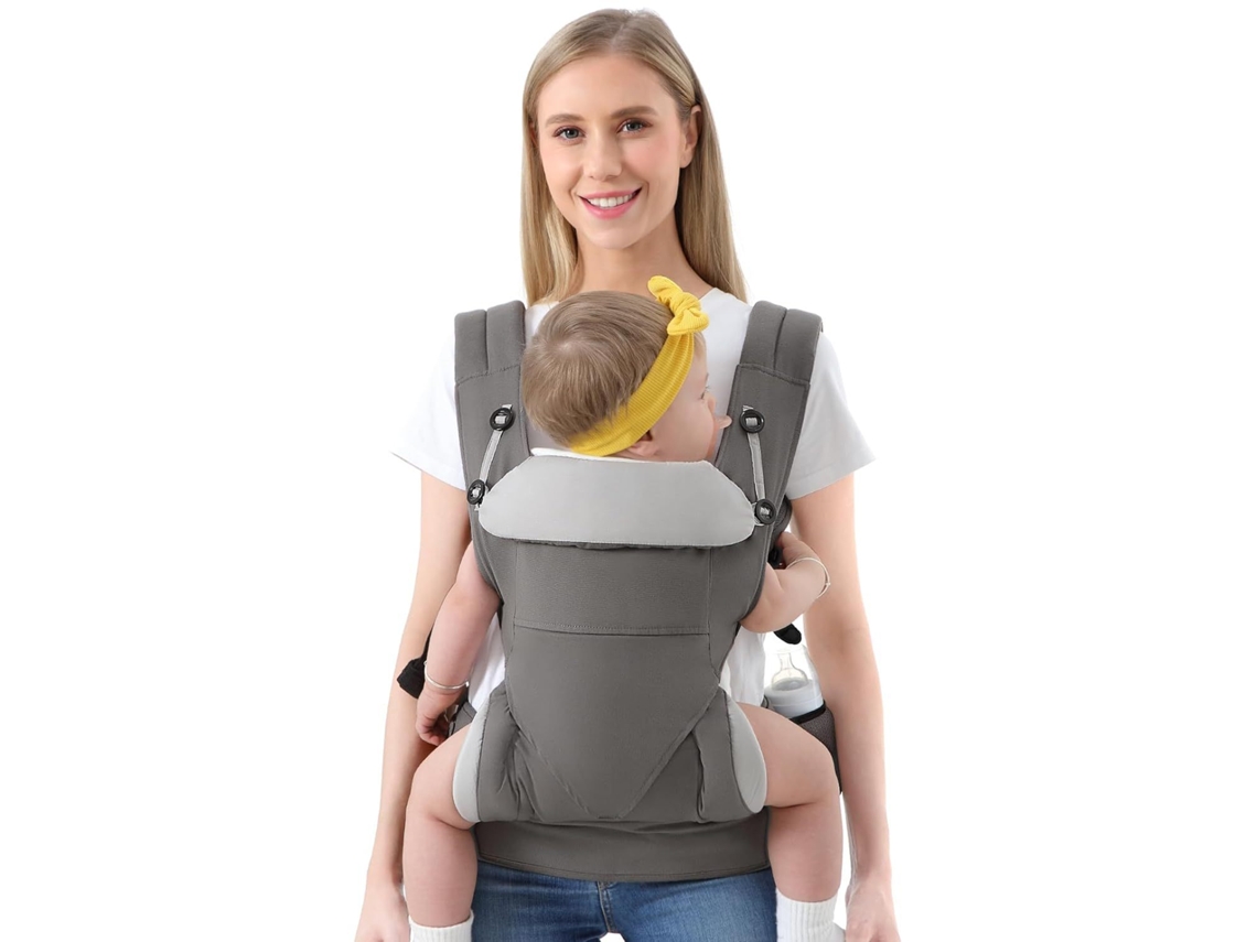 Portabebés Panoona apto para recién nacidos y niños pequeños (de 3 a 13 kg) Gris