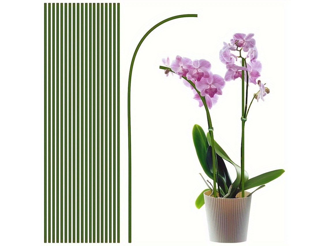10 varillas de soporte flexibles para plantas de 18 pulgadas, color verde, Siurn
