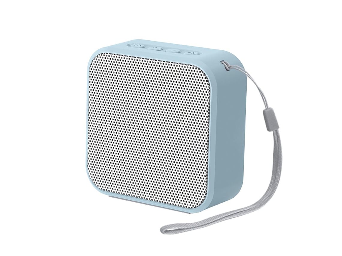 Biwond Mini Altavoz Bluetooth 5W Cube 8 Aux Microsd Jack Micrófono Radio Fm  600Mah Ligero Azul