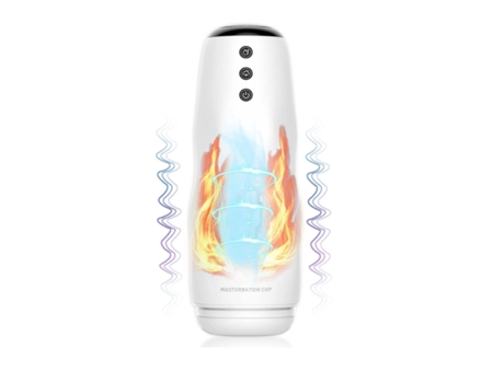 Masturbadores Masculinos Automáticos Taza de Masturbación Eléctrica con 10 Vibraciones y 3 Succiones Juguetes Sexuales para Hombres Blanco BISBISOU...