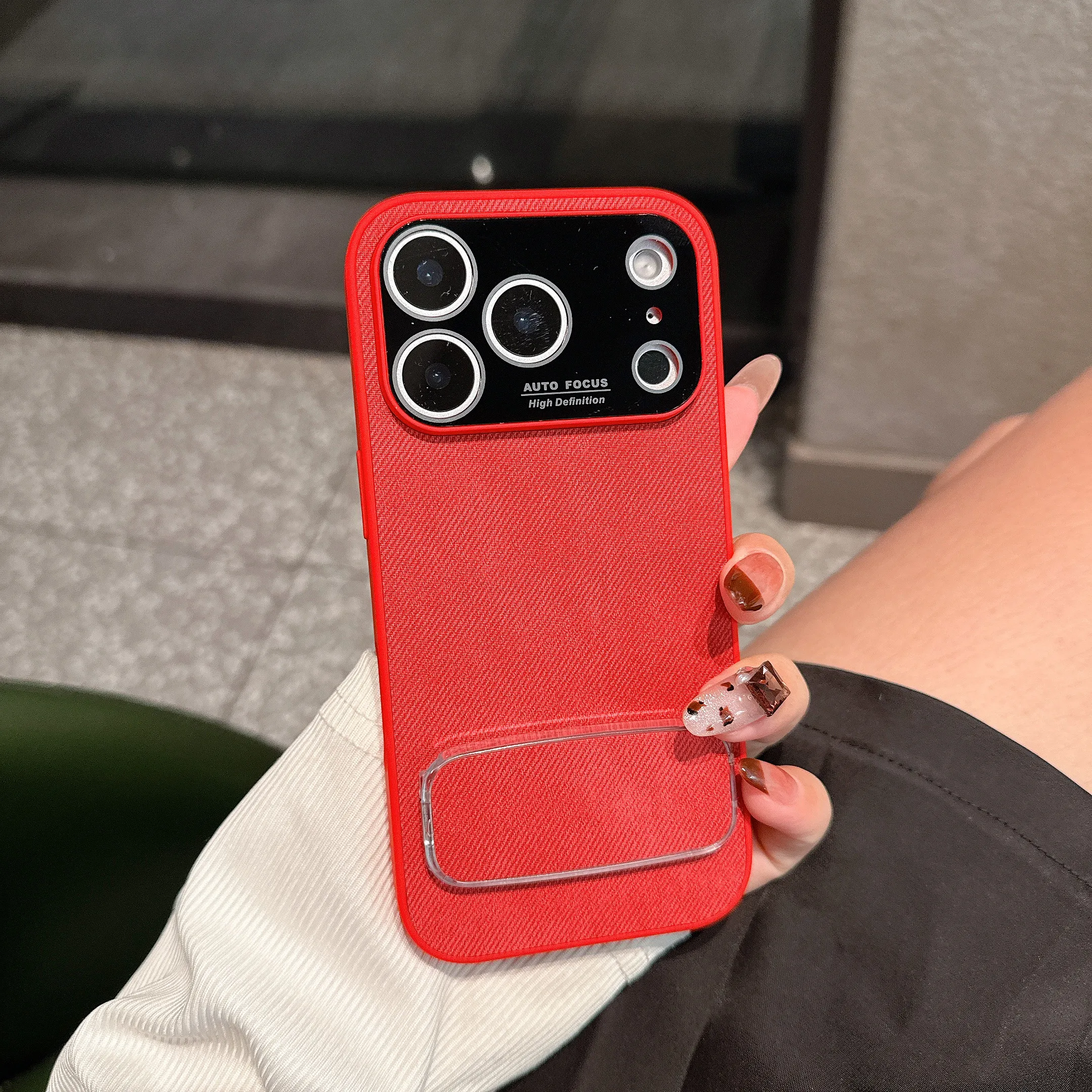 (iphone 13 Pro, Rojo) Funda De Terciopelo Para Iphone Con Soporte Y Carcasa Suave A Prueba De Golpes