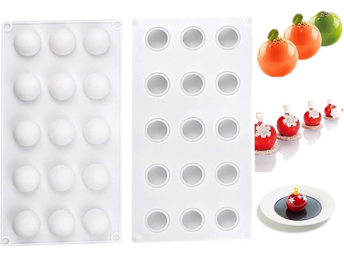 Mold De Silicona Hemisferio 15 Cavidades Para Pasteles Fondant Mousse Jabones Velas Joyas Resina