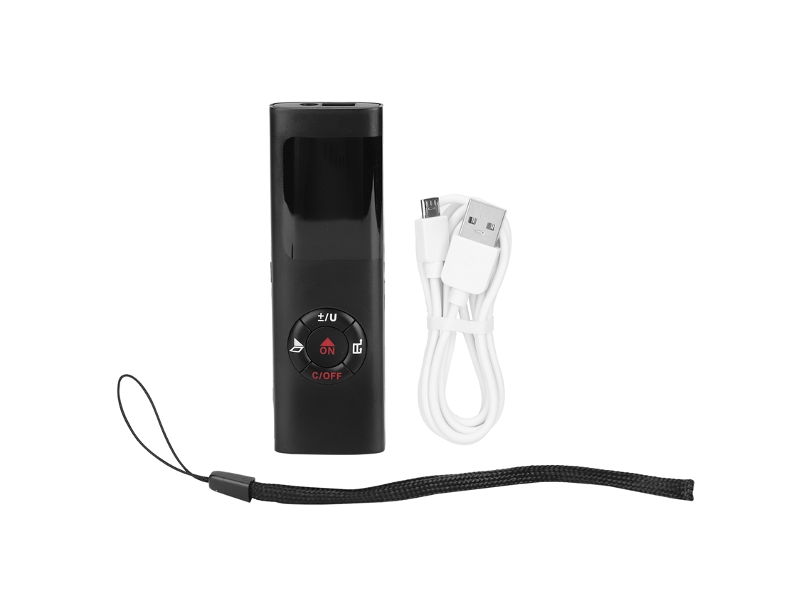 Medidor De Distancia Infrarrojo Digital Lcd Portátil Recargable Con Láser, Alcance De 40 M.