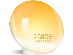 Despertador con amanecer, simulación gradual del amanecer y alarmas duales, sonidos de la naturaleza, brillo ajustable, luz nocturna de 7 colores para niños.