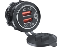 Puertos Usb, Carga De Vehículos, Adaptador Rápido De 36 W Con Interruptores Integrados Y Luz Para