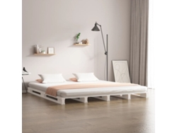 Cama De Palets De Madera Maciza De Pino 160x200 Cm