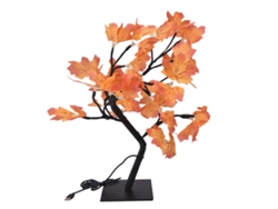 Árbol de otoño 2026 con 24 luces LED cálidas, estilo romántico, USB 5V para el Día de Acción de Gracias.