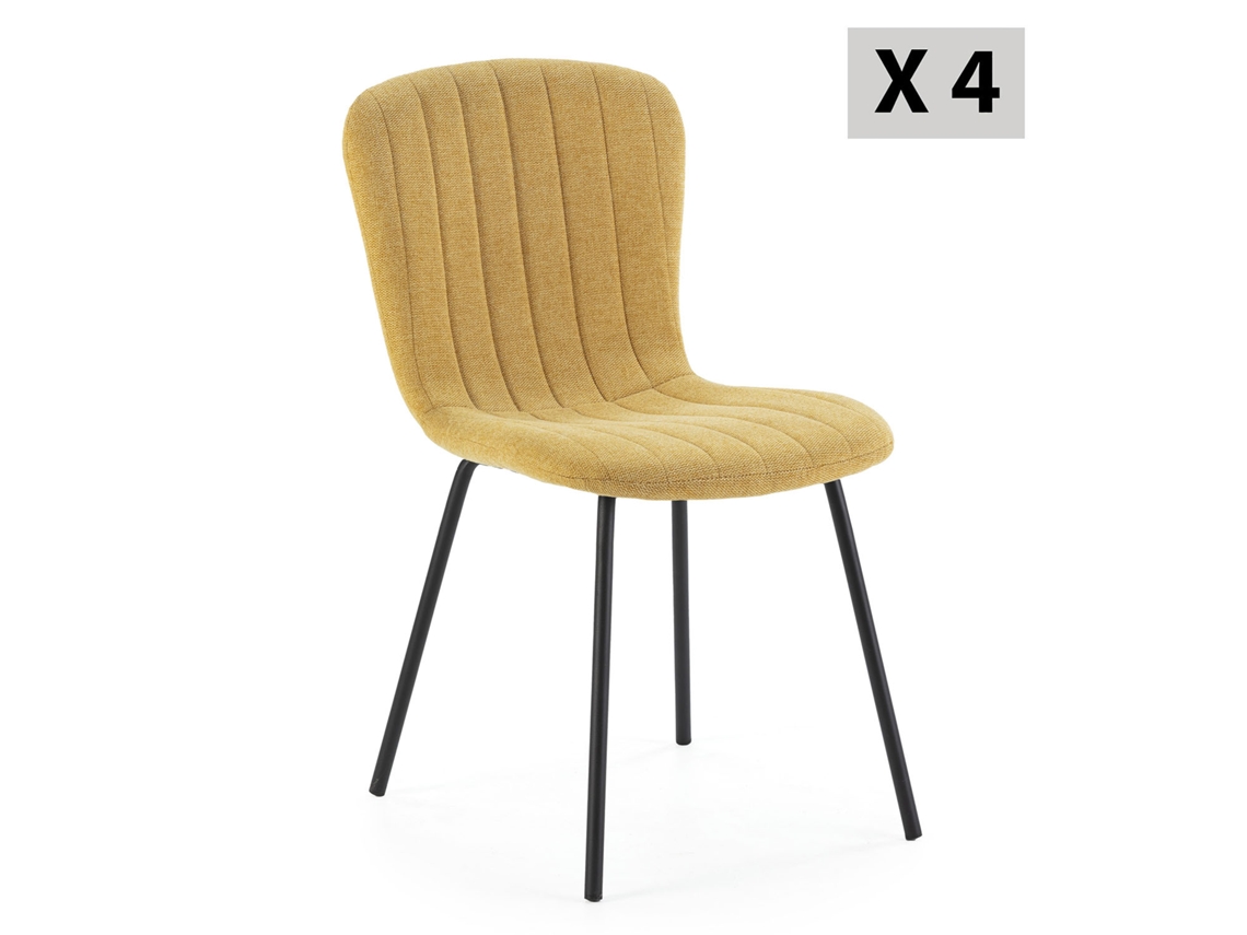 Conjunto de 4 Cadeiras Lucky Estofadas Mostarda VS VENTA-STOCK 46 x 57 x 85