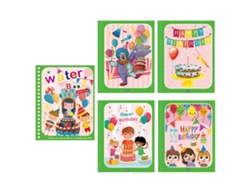 (cumpleaños) Libro Mágico De Acuarela Para Niños, Libro De Rompecabezas Con Agua Y Garabatos Repetidos