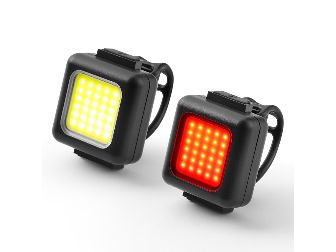Juego de luces para bicicleta de montaña, para uso diurno y nocturno, ABS, rojo/amarillo, Tommy01
