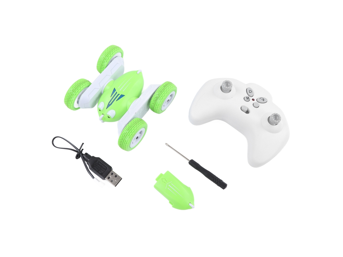 Ats-coche De Control Remoto 2.4ghz Con Volteo Doble Y Rotación 360 Grados, Juguete De Vehículo Rc Verde