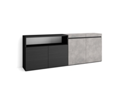 Aparadores para salón 200x75x35cm 4 Puertas Armario zapatero Cemento