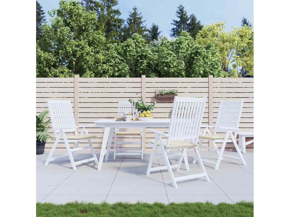 Cojines para silla de jardín, 4 unidades, 40 x 40 x 4 cm, color crema Oxford, DKD, decoración del hogar
