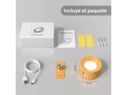 (1 Pieza) Aplique De Pared Led, 3 Niveles De Brillo, Funciona Con Pilas, Control Táctil, Giratorio 360°