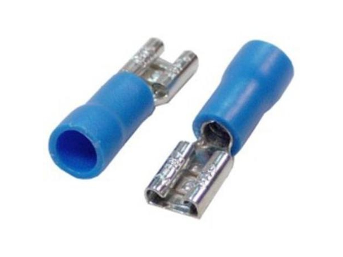 Enchufe faston plano hembra azul 6,3mm