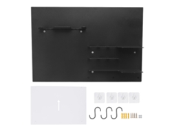 Estante De Pared De Hierro Que Ahorra Espacio Para Utensilios De Café Con Accesorios De Instalación - Negro