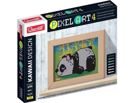 Juego Educativo QUERCETTI Pegs Pixel Art 4 Oso Panda 4800 pz (Edad Mínima: 6 Años - 42 x 33,5 x 6 cm)