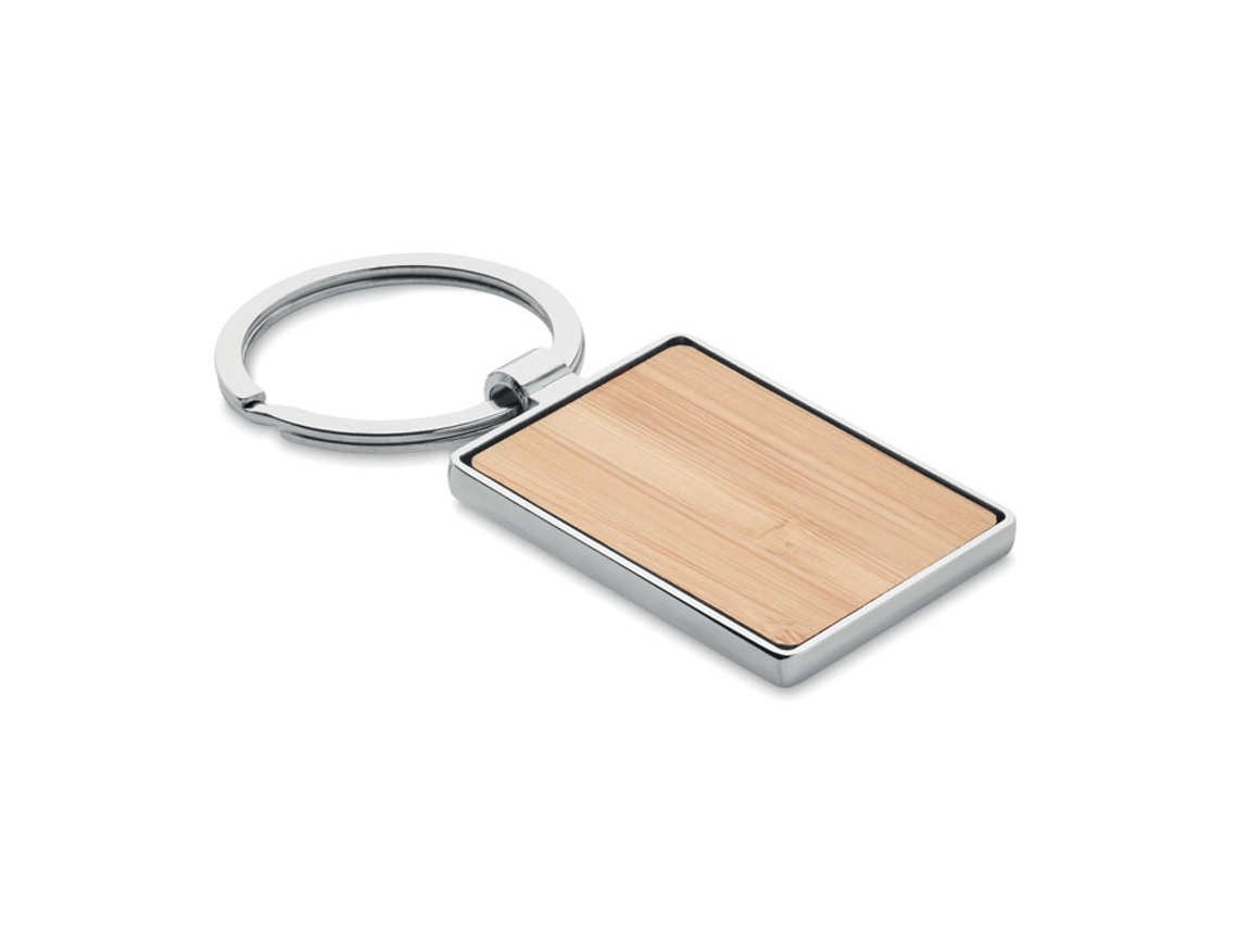 Llavero Rectangular Y Bambú