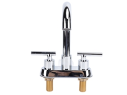Grifo de cocina de doble manija con mezclador de agua fría y caliente, acero inoxidable 304