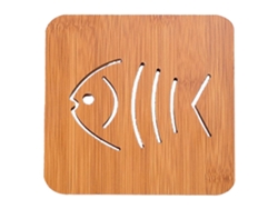Tapete Para Tazas De Madera Aislante De Calor Con Forma De Pez Bonito