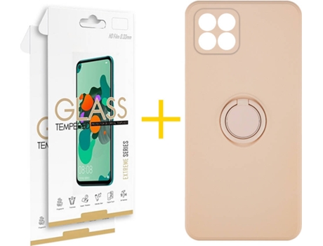 Carcasa + 2 Protectores de Pantalla para Huawei P40 Lite SKYHE Rosa Pastel