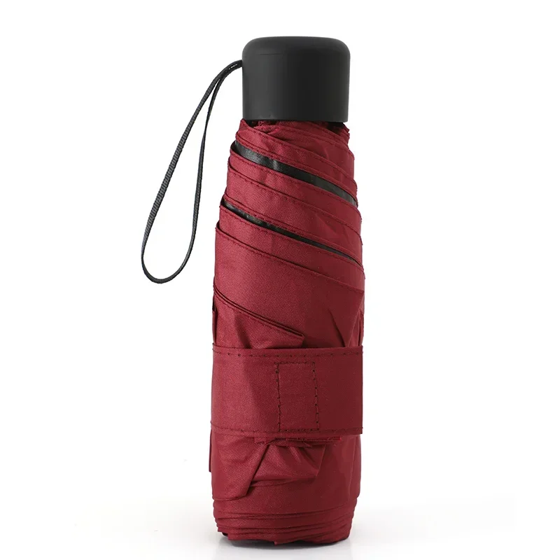 (burdeos, 6k) Mini Paraguas Plegable Resistente Al Viento, Portátil Para Viajes, Protección Solar Para Exteriores.