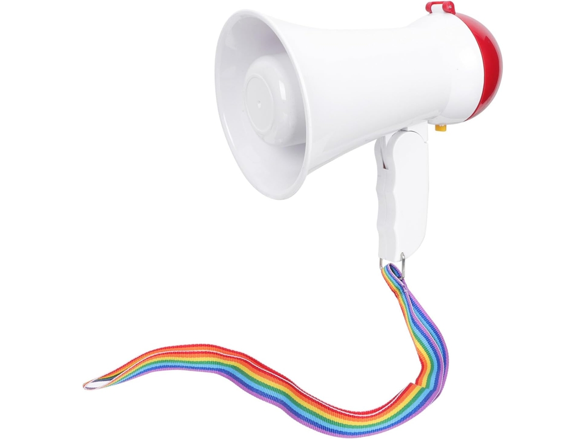 Megáfono portátil y ligero de plástico con amplificador de voz manual para discursos. Altavoz potente y versátil (s Slowmoose).