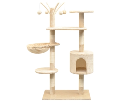 vidaXL Rascador para gatos con poste rascador de sisal 125 cm beige