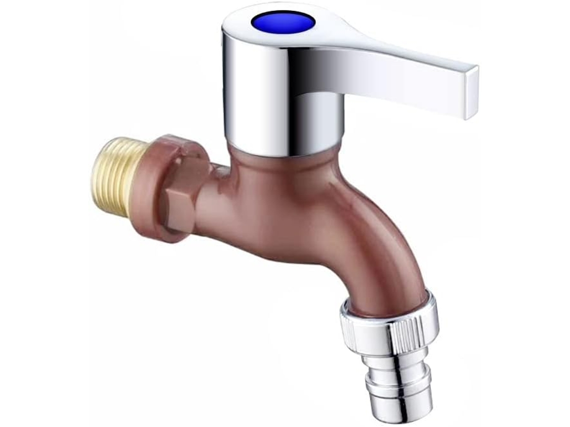 Grifo De Agua Rosca Macho De 1/2 Pulgada Montaje En Pared Conector Rápido De Lavado (rojo) Chrui