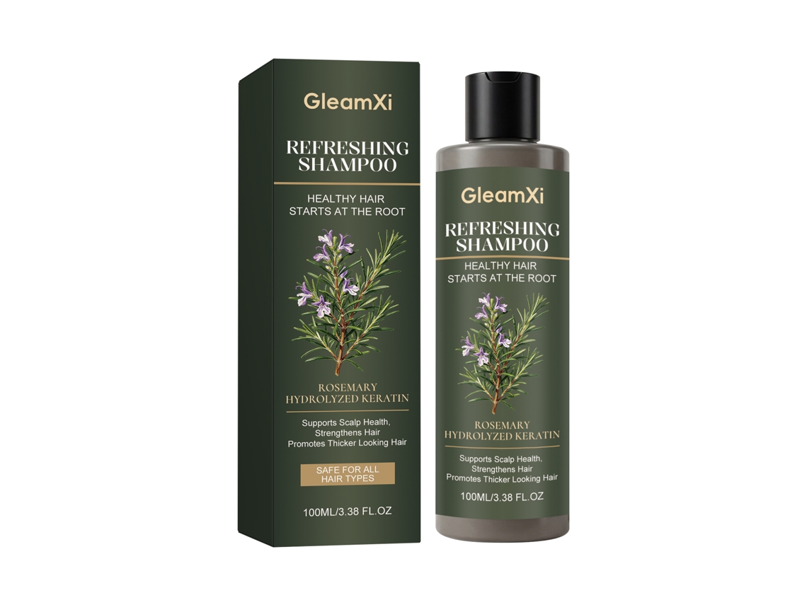 Champú aclarante de romero Gleamxi Champú refrescante para cabello rizado