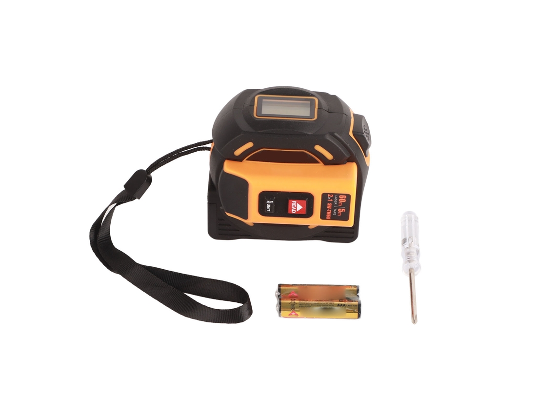 Cinta métrica láser de alta precisión de acero al manganeso, herramienta digital para medición en construcción, 60 m