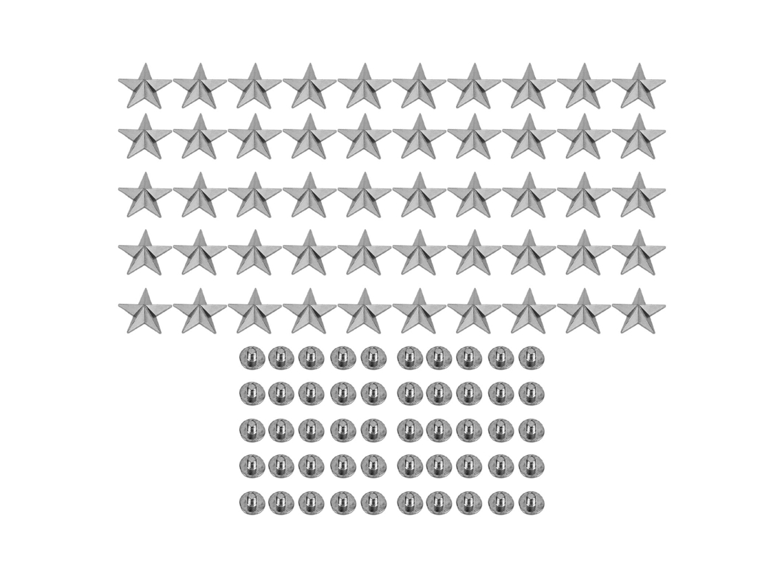 50 Juegos De Remaches De Estrella De 5 Puntas, Aleación De 16 Mm, Con Tornillos Para Cuero Y Moda.