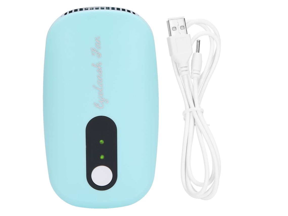 Mini secador de pestañas recargable por USB para pegamento de extensiones - Azul
