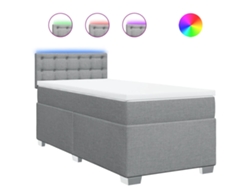 Maison Exclusive - Cama Box Spring Con Colchón Tela Gris Claro 100x200 Cm