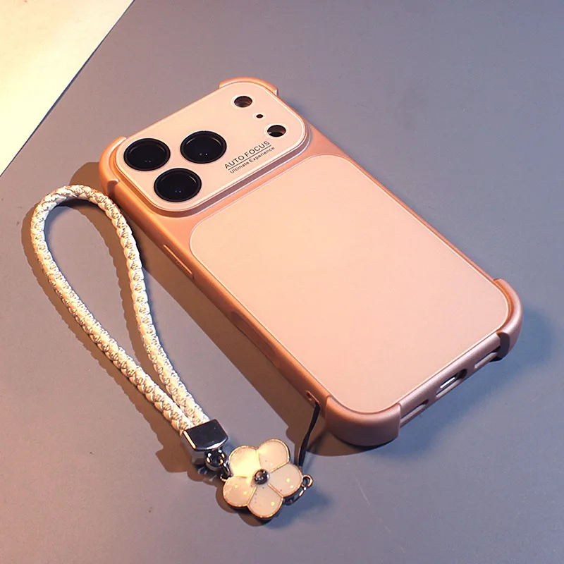 (iphone 14 Dorado) Funda Para Teléfono Con Marco Galvanizado En Las Cuatro Esquinas, Protección Para La Lente, Resistente A Los Golpes.