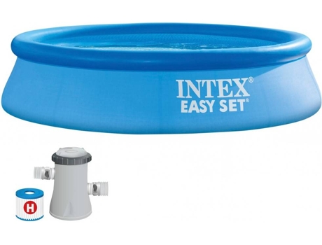 Piscina Hinchable INTEX Rectangular Easy Set con bomba de filtro (1.250 L - PVC - 244x244x61 cm)