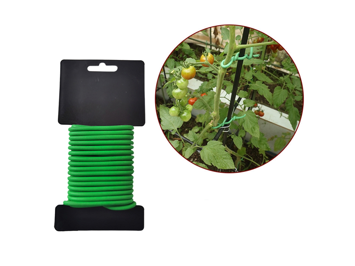 Hilo de jardinería TPR verde para plantas de tomate y otras plantas.