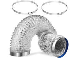 Manguera De Ventilación Flexible De Aluminio Para Secadoras, Con Abrazaderas Y Cinta Adhesiva.