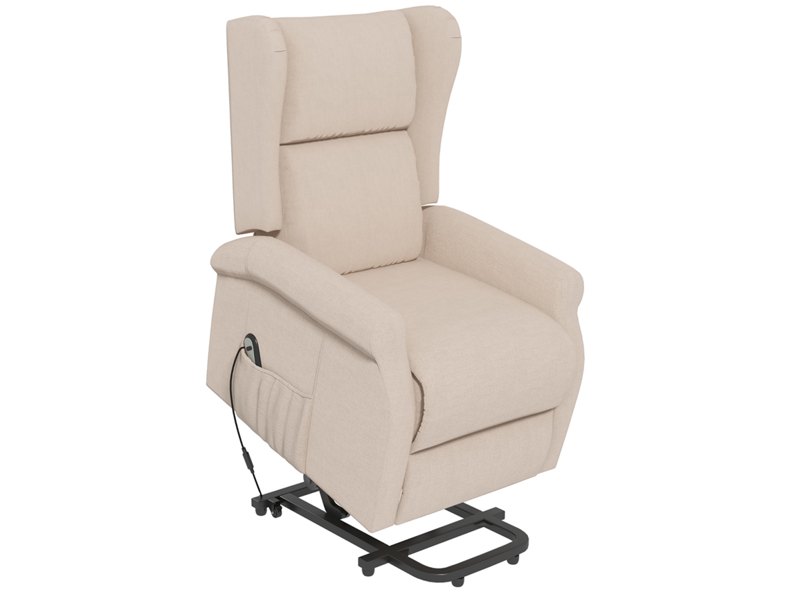 Sillón Reclinable Elevador De 200 Kg Color Crema