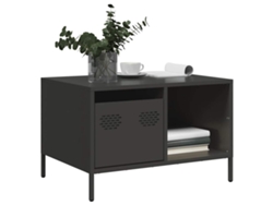 Mesa De Centro | Mesa De Café | Mesa De Salón Acero Laminado En Frío Negro 68,5x50x43,5 Cm