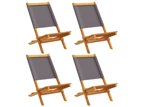 Conjunto 4 Silla De Jardín VIDAXL Antracita Madera