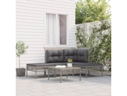 Conjunto de jardín de 5 piezas con cojines, ratán gris, DKD Home Decor
