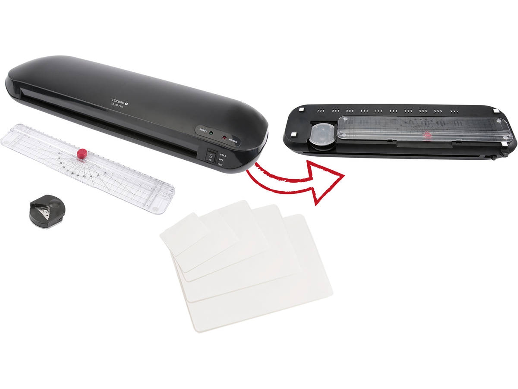 Plastificadora OLYMPIA 3138 Negro (A3 - Termica y en Frío)