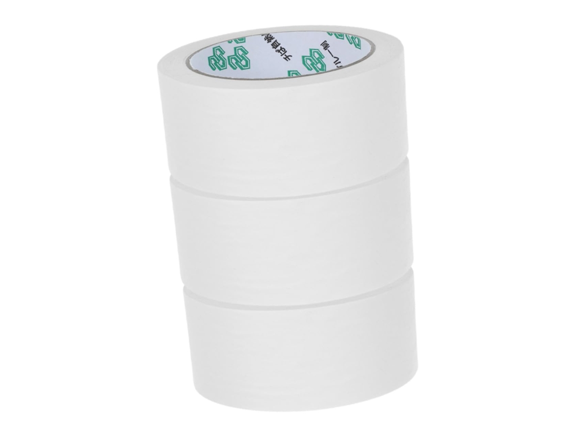 3 Rollos De Cinta Adhesiva De Papel Kraft Blanco Para Embalaje, Con Adhesivo Fuerte Y Apto Para Escribir, Ideal Para Paquetes Frágiles.
