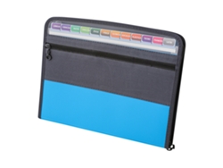 Carpeta Expansible Azul Con Doble Cremallera 13 Capas A4 Para Documentos Y Papeles