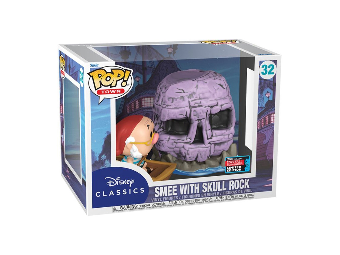Figura Funko 1953 Smee W/ Skull Rock Nycc 2022 Excluido EE. UU. Pop! Town PETER PAN